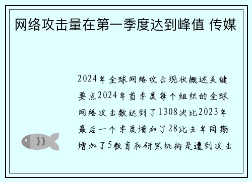 网络攻击量在第一季度达到峰值 传媒